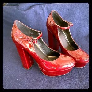 Platform chunky heeled Mary Janes